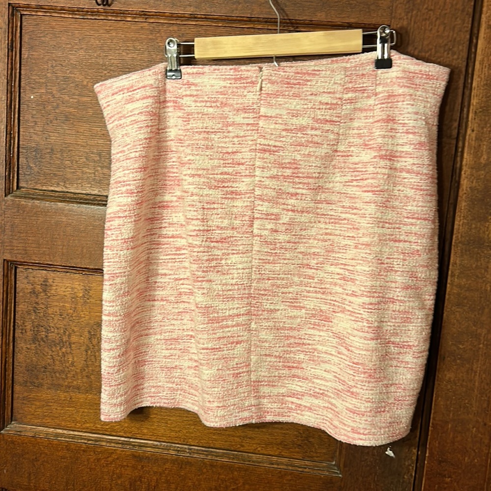 LOFT outlet Pink and White Skirt Stretchy sz 16* - Picture 3 of 6